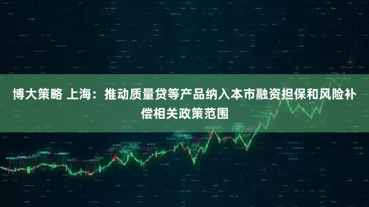 博大策略 上海：推动质量贷等产品纳入本市融资担保和风险补偿相关政策范围