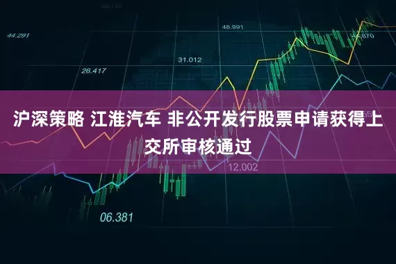沪深策略 江淮汽车 非公开发行股票申请获得上交所审核通过